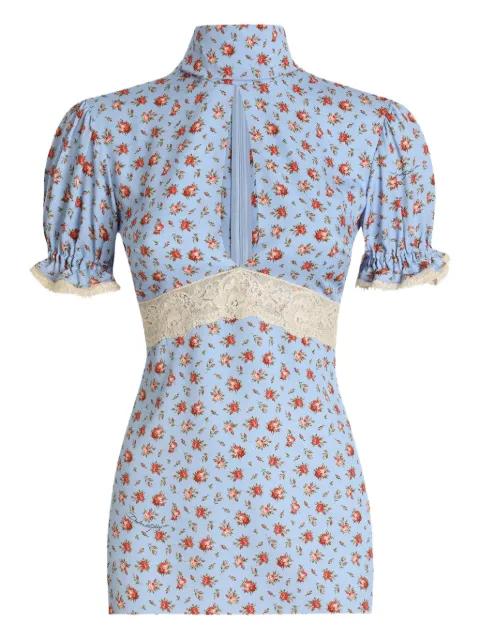 floral-print keyhole blouse by DOLCE&GABBANA
