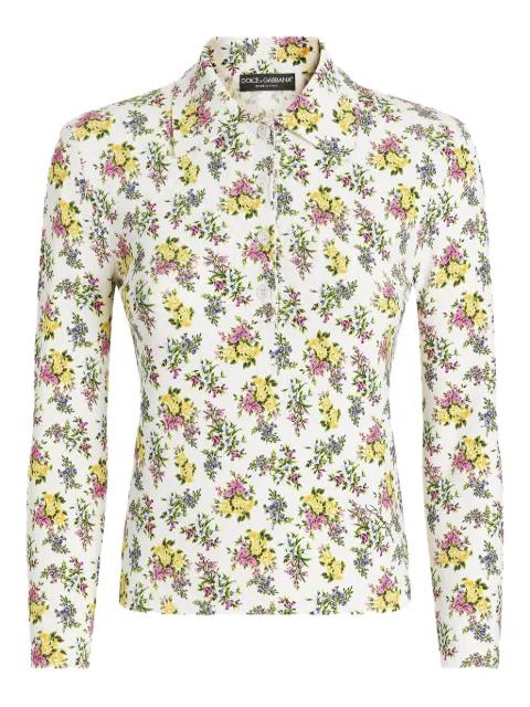 floral-print polo shirt by DOLCE&GABBANA