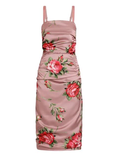 floral-print ruched midi dress by DOLCE&GABBANA