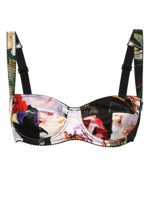 floral-print silk balconette bra by DOLCE&GABBANA