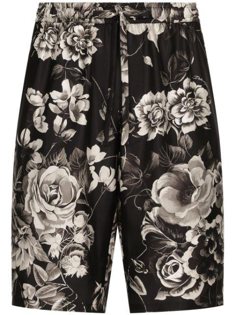 floral-print silk shorts by DOLCE&GABBANA