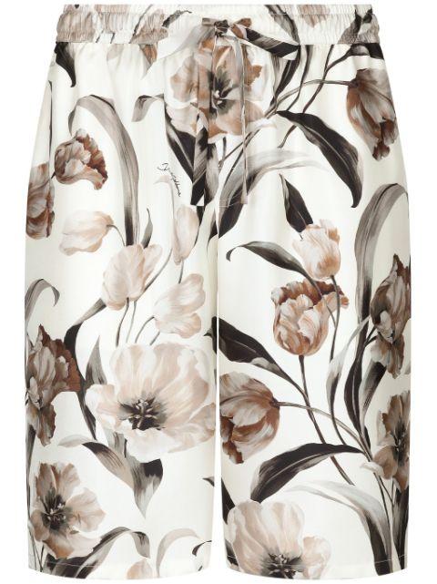 floral-print silk shorts by DOLCE&GABBANA