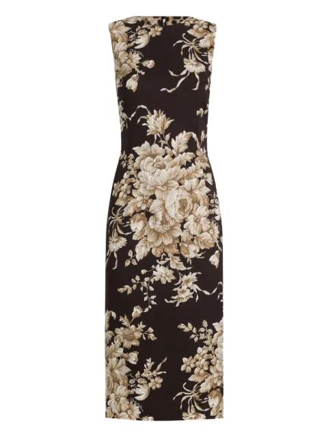 floral-print sleeveless midi dress by DOLCE&GABBANA