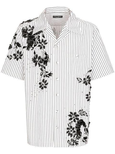 floral-print striped shirt by DOLCE&GABBANA