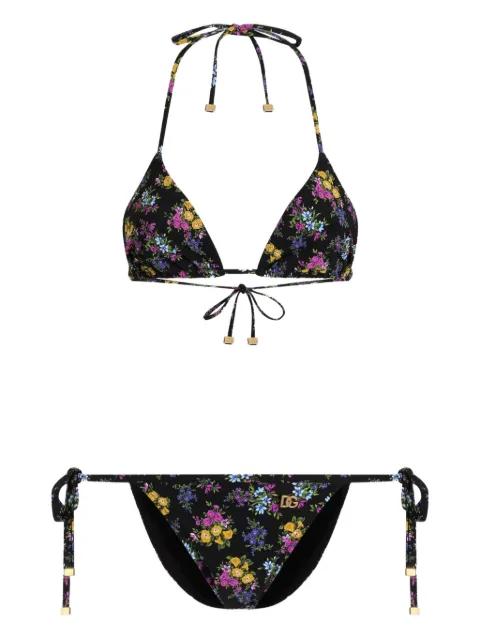 floral-print triangle bikini set by DOLCE&GABBANA