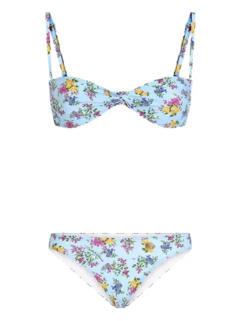floral-print twist bikini by DOLCE&GABBANA
