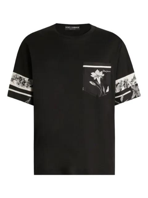 floral-sleeve T-Shirt by DOLCE&GABBANA