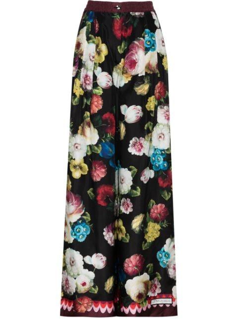 floral wide-leg trousers by DOLCE&GABBANA