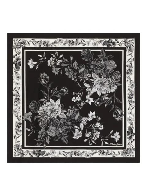 flower bouquet-print scarf by DOLCE&GABBANA