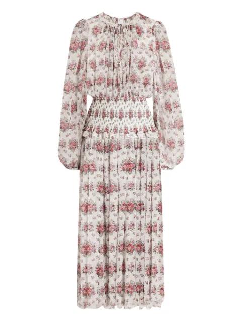 flower bouquets-print midi dress by DOLCE&GABBANA