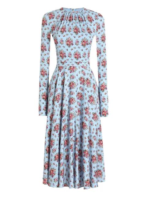 flower bouquets-print midi dress by DOLCE&GABBANA