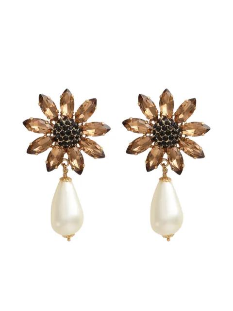 flower faux-pearl earrings by DOLCE&GABBANA