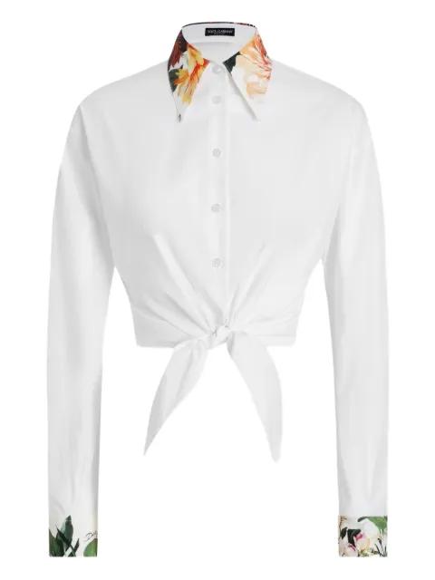 flower-print details poplin shirt by DOLCE&GABBANA