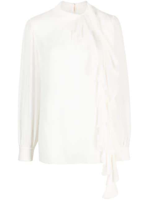 frilled-trim silk blouse by DOLCE&GABBANA