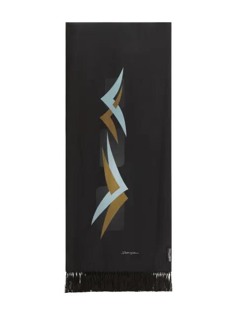fringed-hem graphic scarf by DOLCE&GABBANA