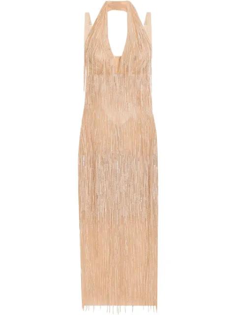 fringed midi dress by DOLCE&GABBANA