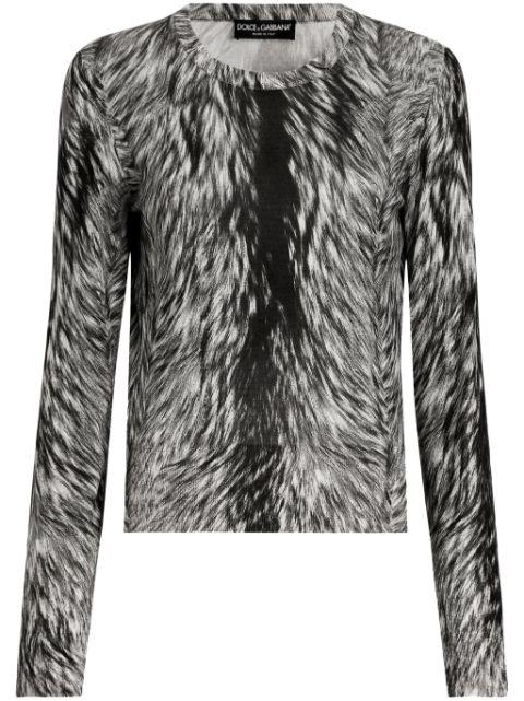 fur-print blouse by DOLCE&GABBANA