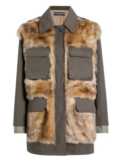 fur-trimmed coat by DOLCE&GABBANA