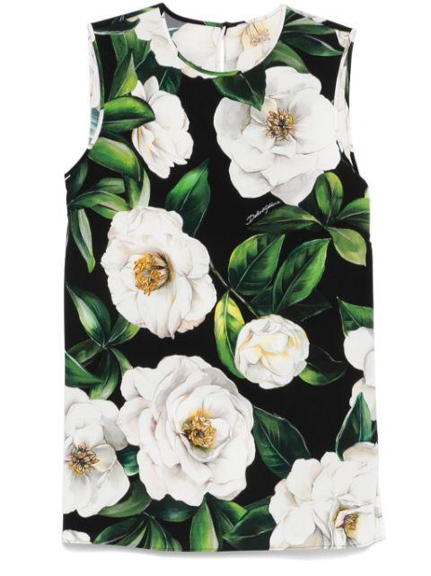 gardenia-print charmeuse top by DOLCE&GABBANA