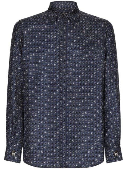 geometric-print silk shirt by DOLCE&GABBANA