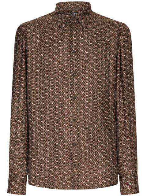 geometric-print silk shirt by DOLCE&GABBANA