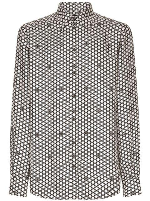 geometric-print silk shirt by DOLCE&GABBANA