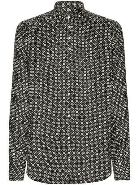 geometric-print silk shirt by DOLCE&GABBANA