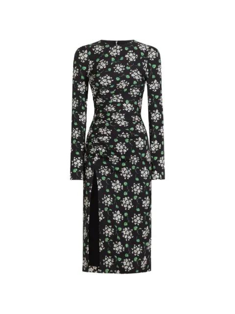 geranium bouquets-print charmeuse dress by DOLCE&GABBANA
