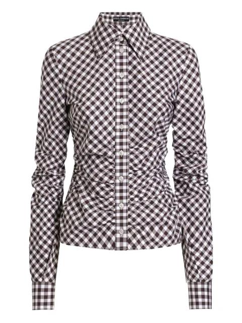 gingham-check gathered shirt by DOLCE&GABBANA