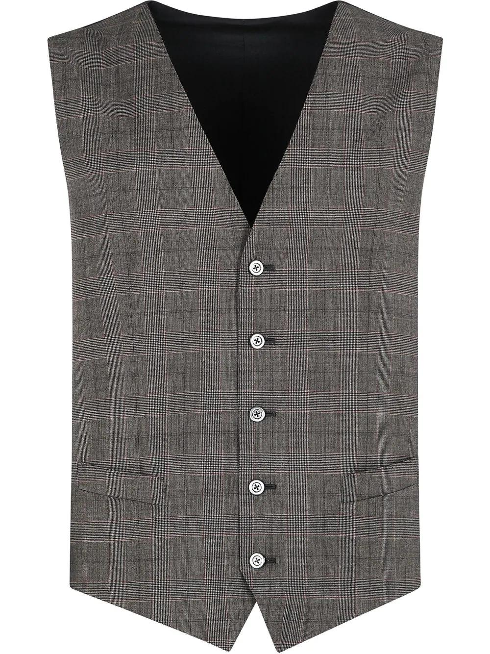 glen-plaid wool waistcoat by DOLCE&GABBANA