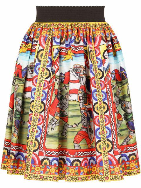 graphic-print A-line skirt by DOLCE&GABBANA