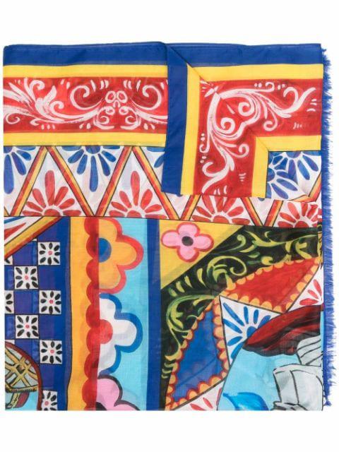 graphic-print cotton twill scarf by DOLCE&GABBANA
