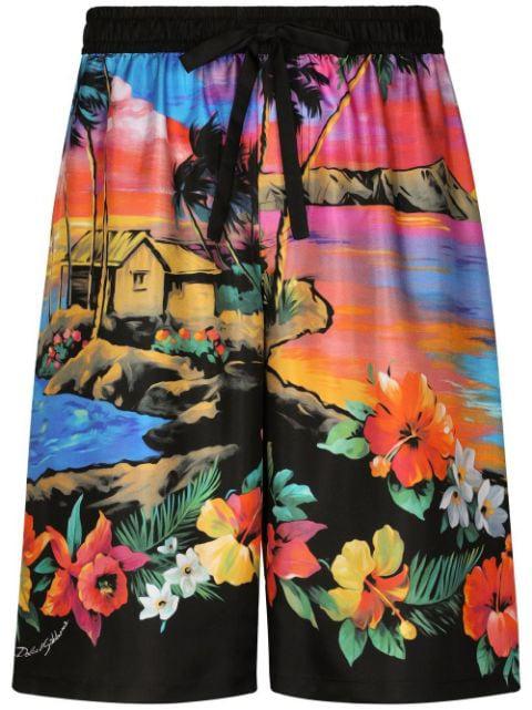 graphic-print oversize shorts by DOLCE&GABBANA
