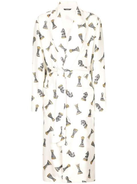 graphic-print silk bathrobe by DOLCE&GABBANA