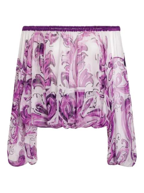 graphic-print silk blouse by DOLCE&GABBANA
