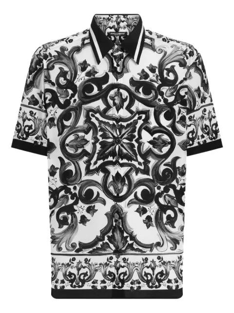 graphic-print silk shirt by DOLCE&GABBANA