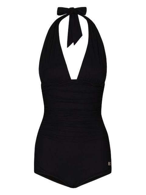 halterneck ruched swimsuit by DOLCE&GABBANA