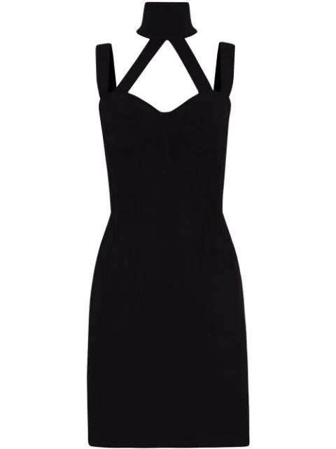 halterneck sable minidress by DOLCE&GABBANA