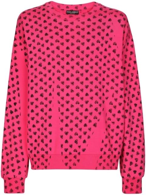 heart-print long-sleeve sweatshirt by DOLCE&GABBANA