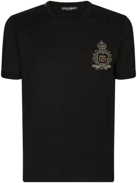 heraldic DG-patch cotton T-shirt by DOLCE&GABBANA