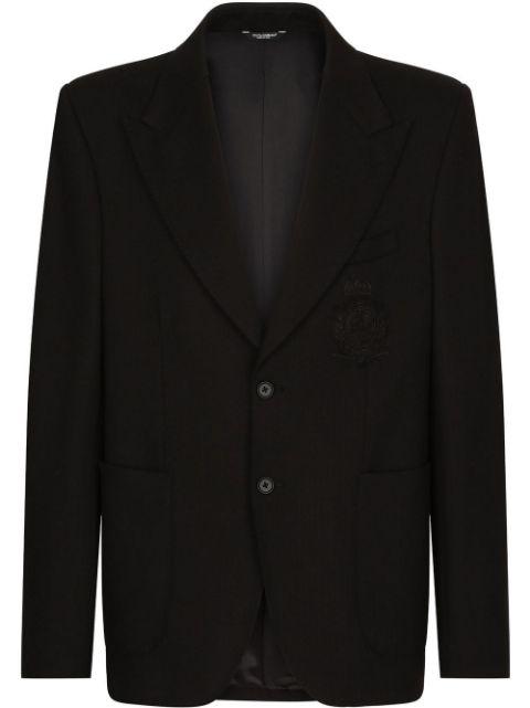 heraldic-patch single-breasted blazer by DOLCE&GABBANA