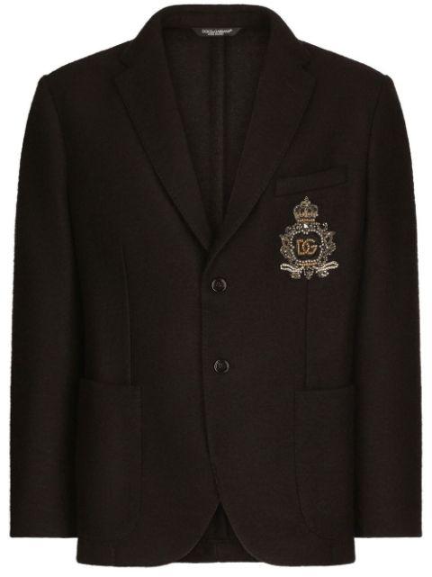 heraldic-patch single-breasted blazer by DOLCE&GABBANA