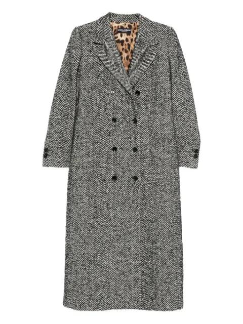 herringbone double-breasted coat by DOLCE&GABBANA