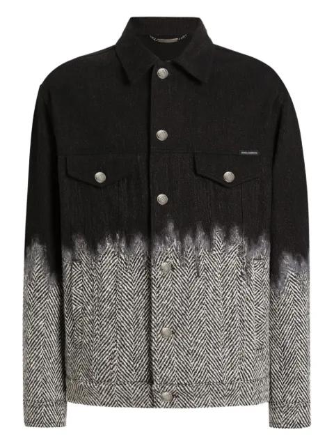 herringbone-pattern denim jacket by DOLCE&GABBANA