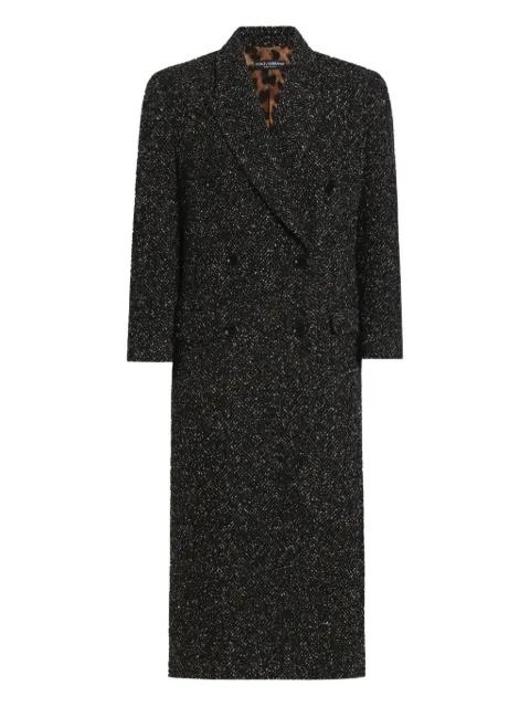 herringbone-pattern double-breasted coat by DOLCE&GABBANA