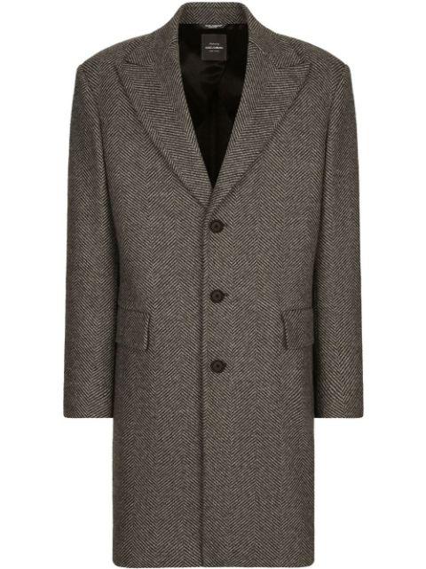 herringbone-pattern single-breasted coat by DOLCE&GABBANA