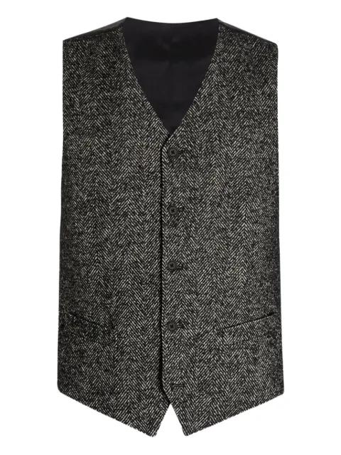 herringbone sleeveless waistcoat by DOLCE&GABBANA