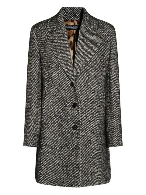 herringbone tweed coat by DOLCE&GABBANA