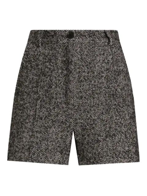 herringbone tweed shorts by DOLCE&GABBANA