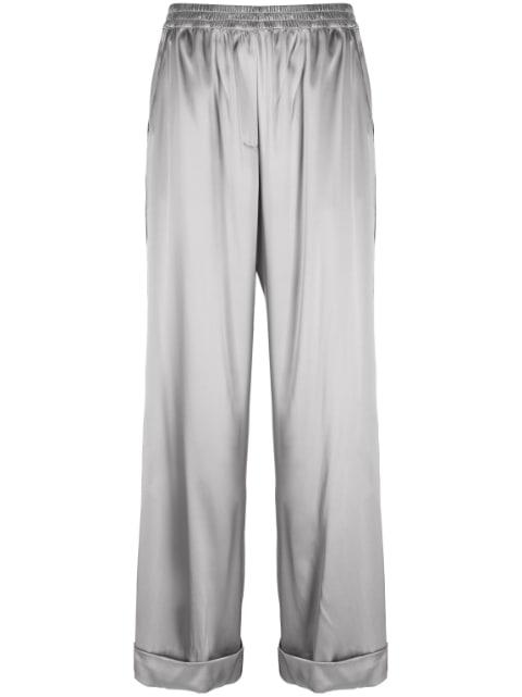 high-waist silk trousers by DOLCE&GABBANA